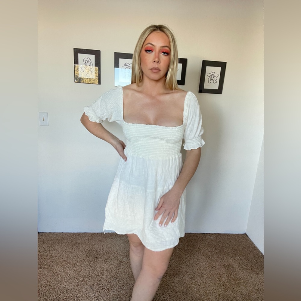 White cotton summer dress